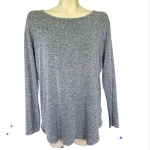 AERIE Just Add Leggings Scoop Neck Tunic Tie Back Top Long‎ Sleeve Grey Large